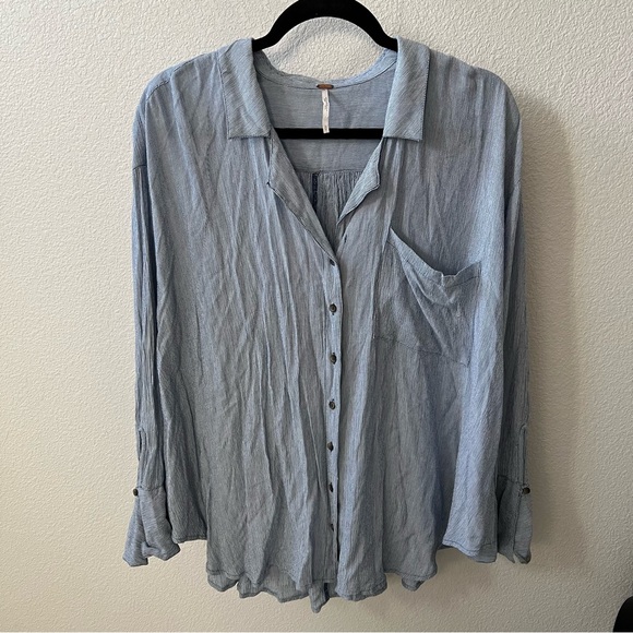 FREE PEOPLE Flowy Button Down Top - Picture 1 of 6